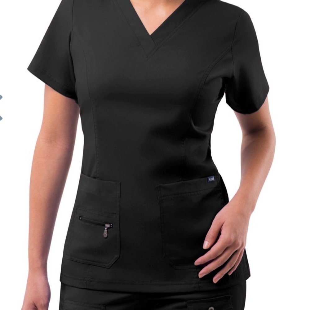 Adar pro collection size small Womens Elevated V-Neck Scrub Top black NWOT